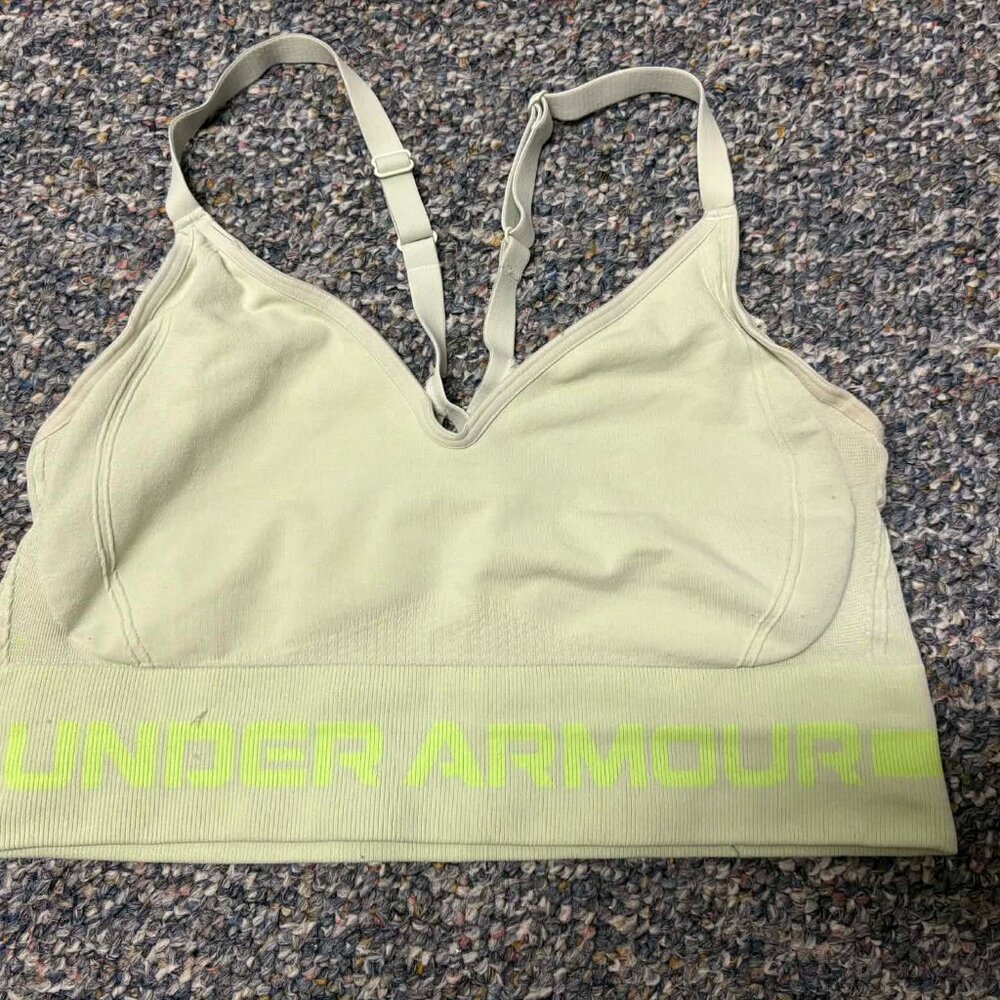 Women's Under Armour Vanish Seamless Low-Impact Long Sports Bra XL Yellow